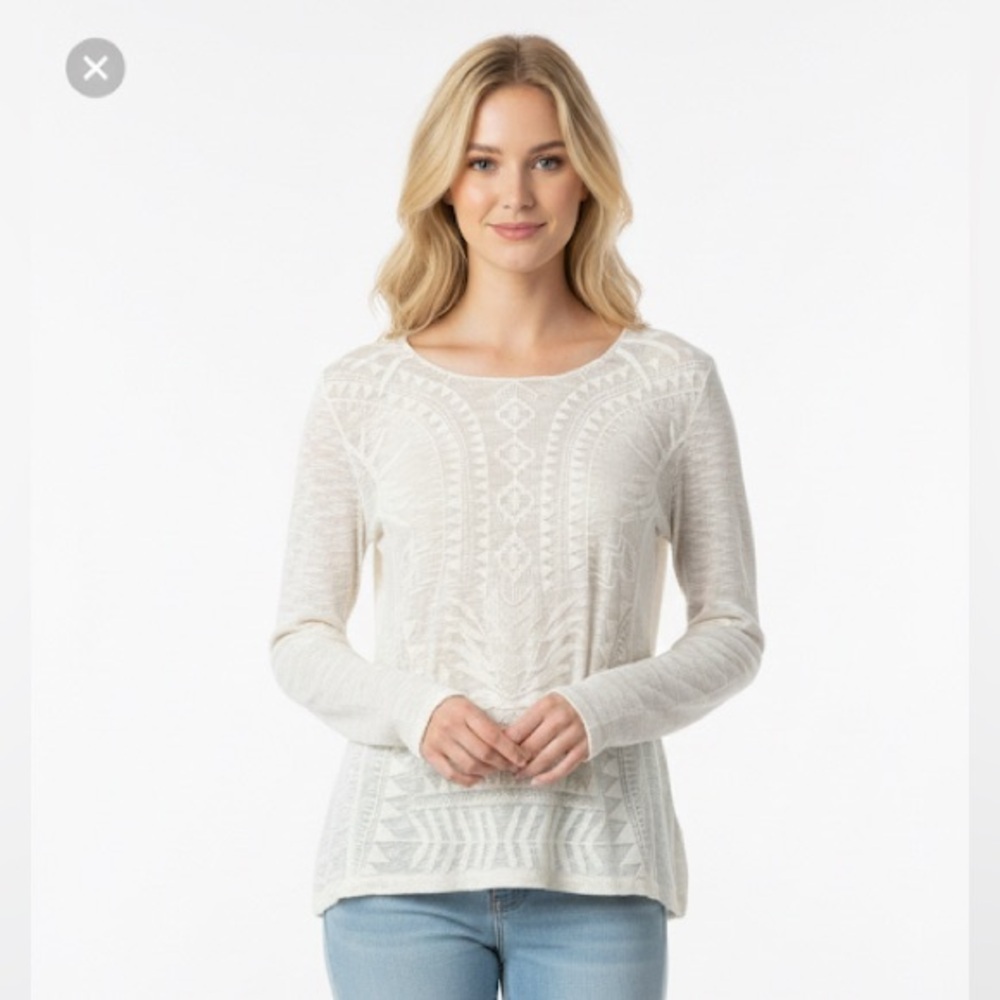 Xhilaration Boho Lace Knit Top Size Small